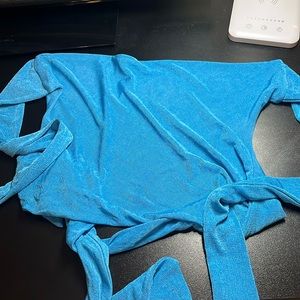 Shein cowl neck top, shiny material. Worn a few times but great condition!